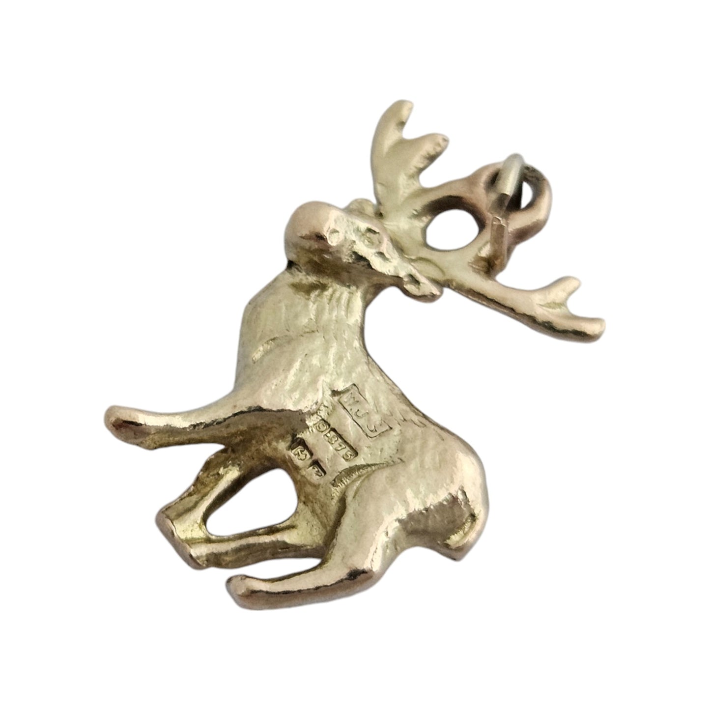 9ct 375 Yellow Gold Reindeer Charm 1959 L 1.9 cm 3.1 g