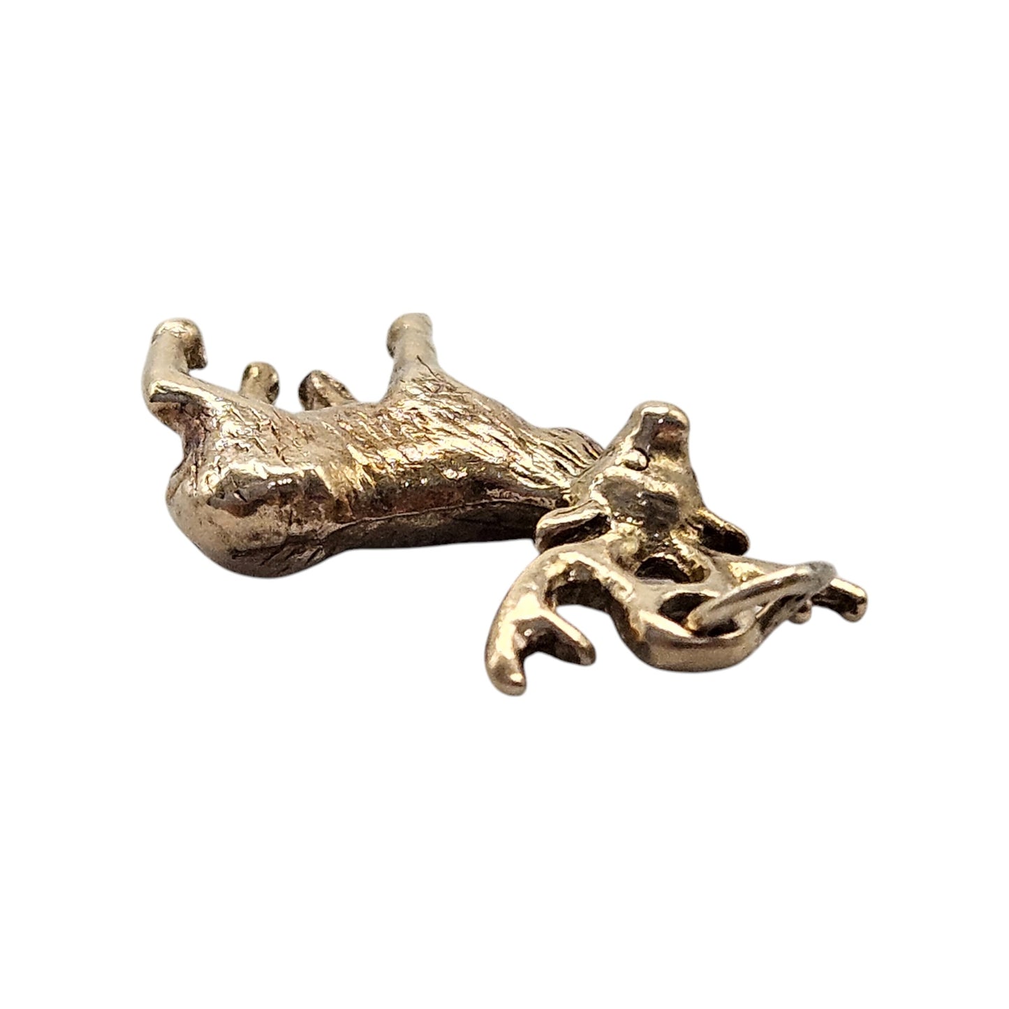 9ct 375 Yellow Gold Stag Charm 1961 L 2.0 cm 3.3 g.