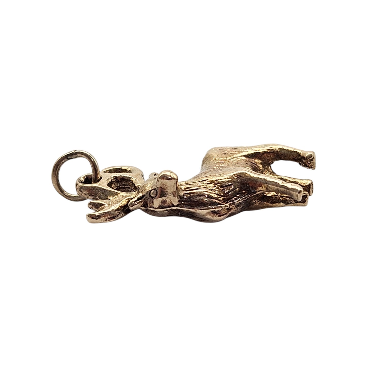 9ct 375 Yellow Gold Stag Charm 1961 L 2.0 cm 3.3 g.