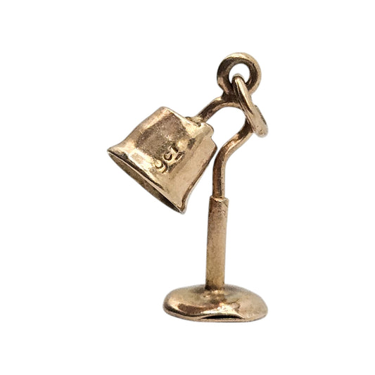 9ct Yellow Gold Table Lamp Charm c.1960's L 1.2 cm 0.7 g.