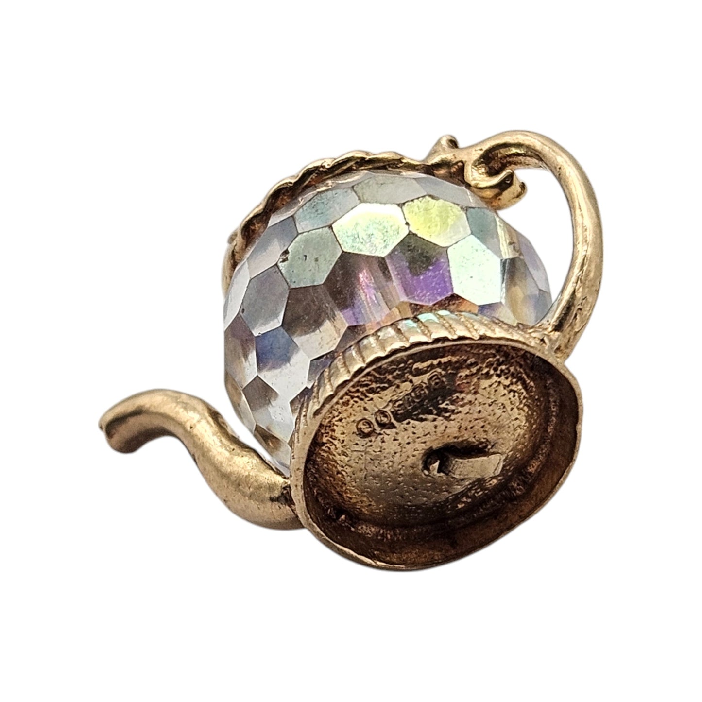 9ct 375 Yellow Gold Teapot Charm c.1971 L 1.7 cm 4.9 g.