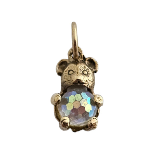 9ct 375 Yellow Gold Teddy Bear Charm 1990 L 1.1 cm 1.4 g.