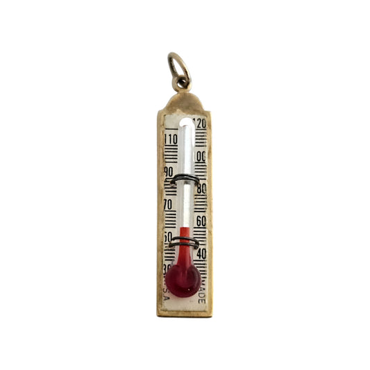 Rare 9ct 375 Yellow Gold Thermometer Charm 1968 L 3.2 cm 1.6 g.