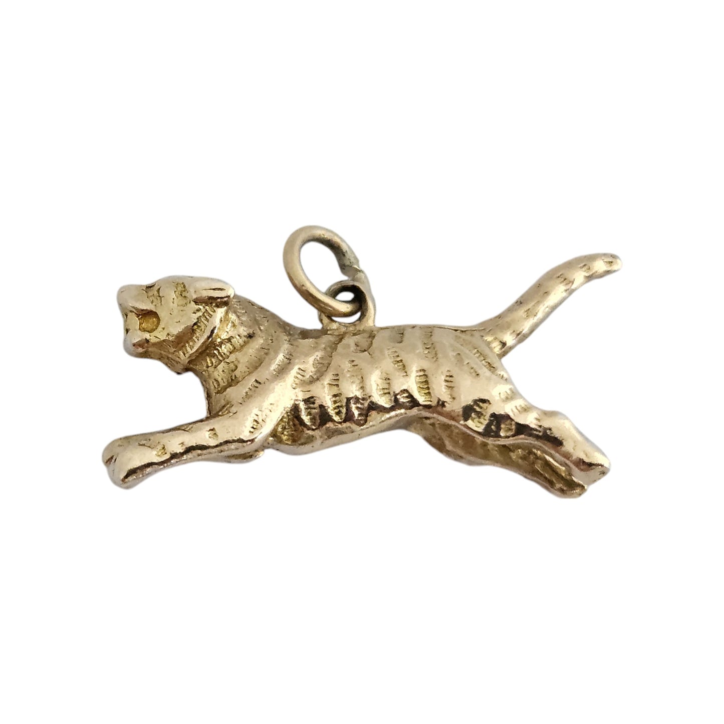 9ct 375 Yellow Gold Tiger Charm 1960 L 2.4 cm 4.7 g.