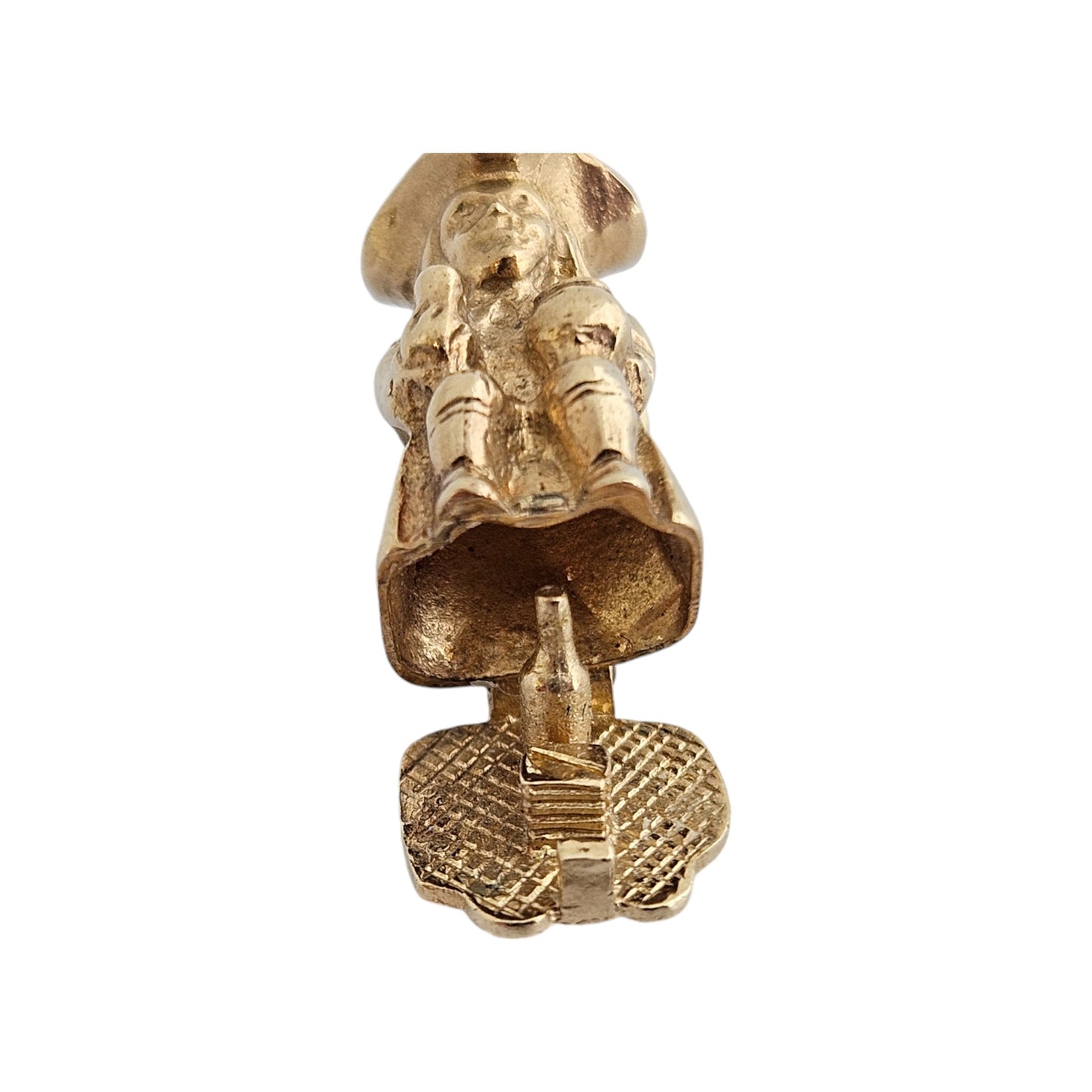 Unusual 9ct 375 Yellow Gold Toby Jug Opening Charm 1978 L 1.6 cm 4.8 g
