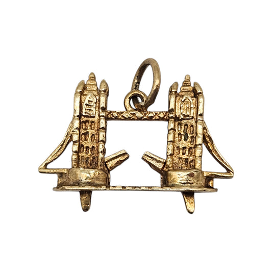 9ct 375 Yellow Gold Tower Bridge Articulated Charm 1972 L 2.0 cm 2.9 g.