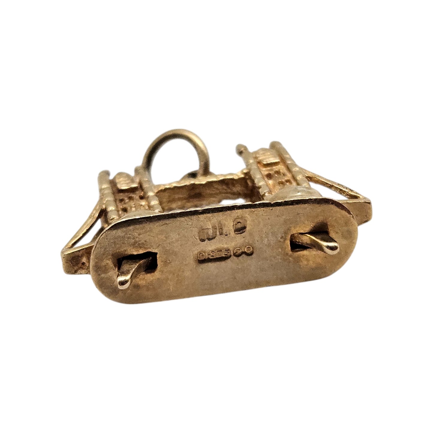 9ct 375 Yellow Gold Tower Bridge Articulated Charm 1972 L 2.0 cm 2.9 g.