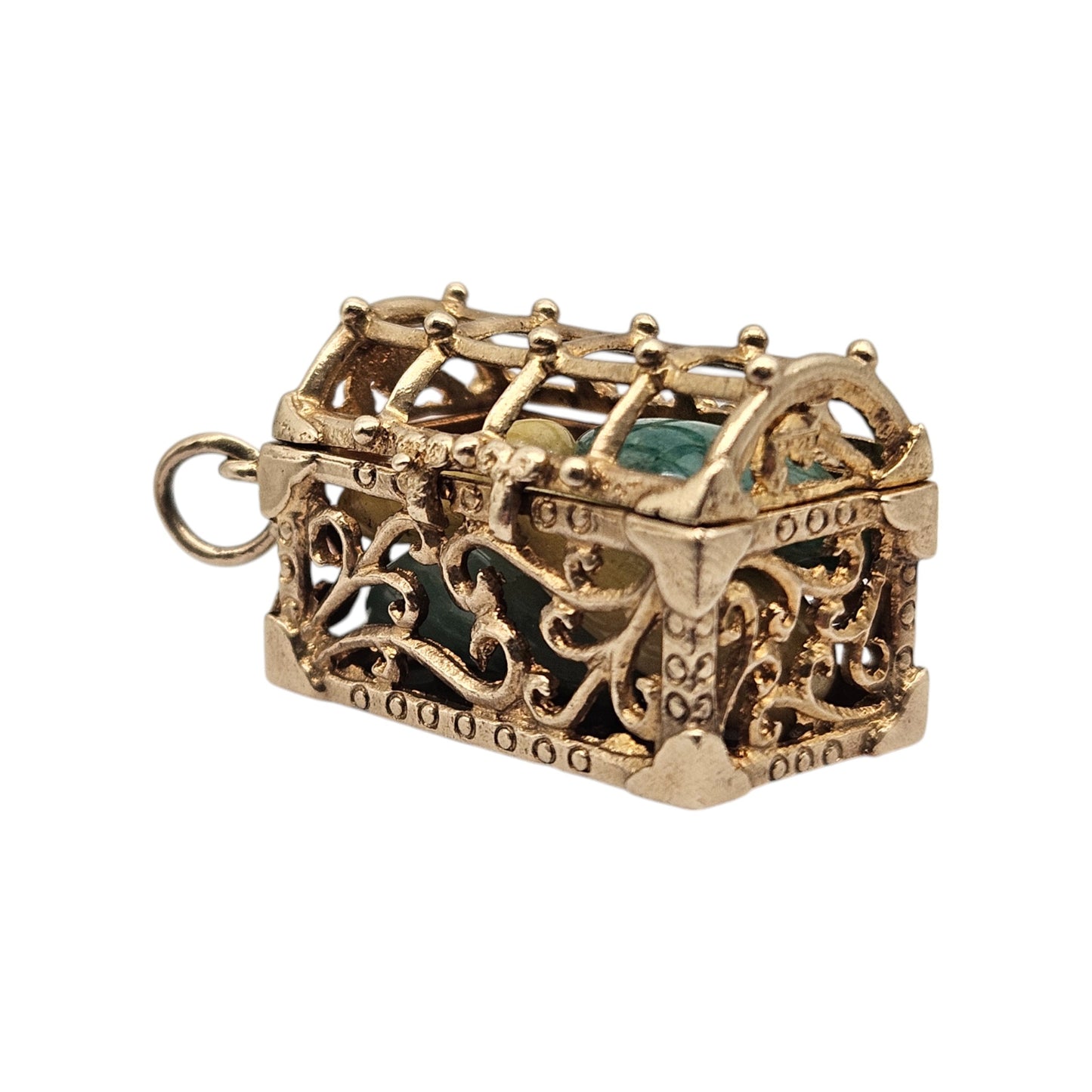 9ct 375 Yellow Gold Treasure Chest Opening Charm c.1960's L 1.9 cm 6.8 g.