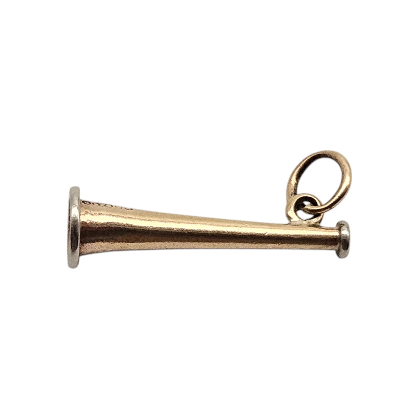9ct 375 Yellow Gold Trumped Charm 1954 L 1.8 cm 0.6 g.