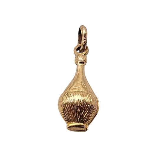 9ct 375 Yellow Gold Wine Bottle Charm L 1.5 cm 0.8 g.