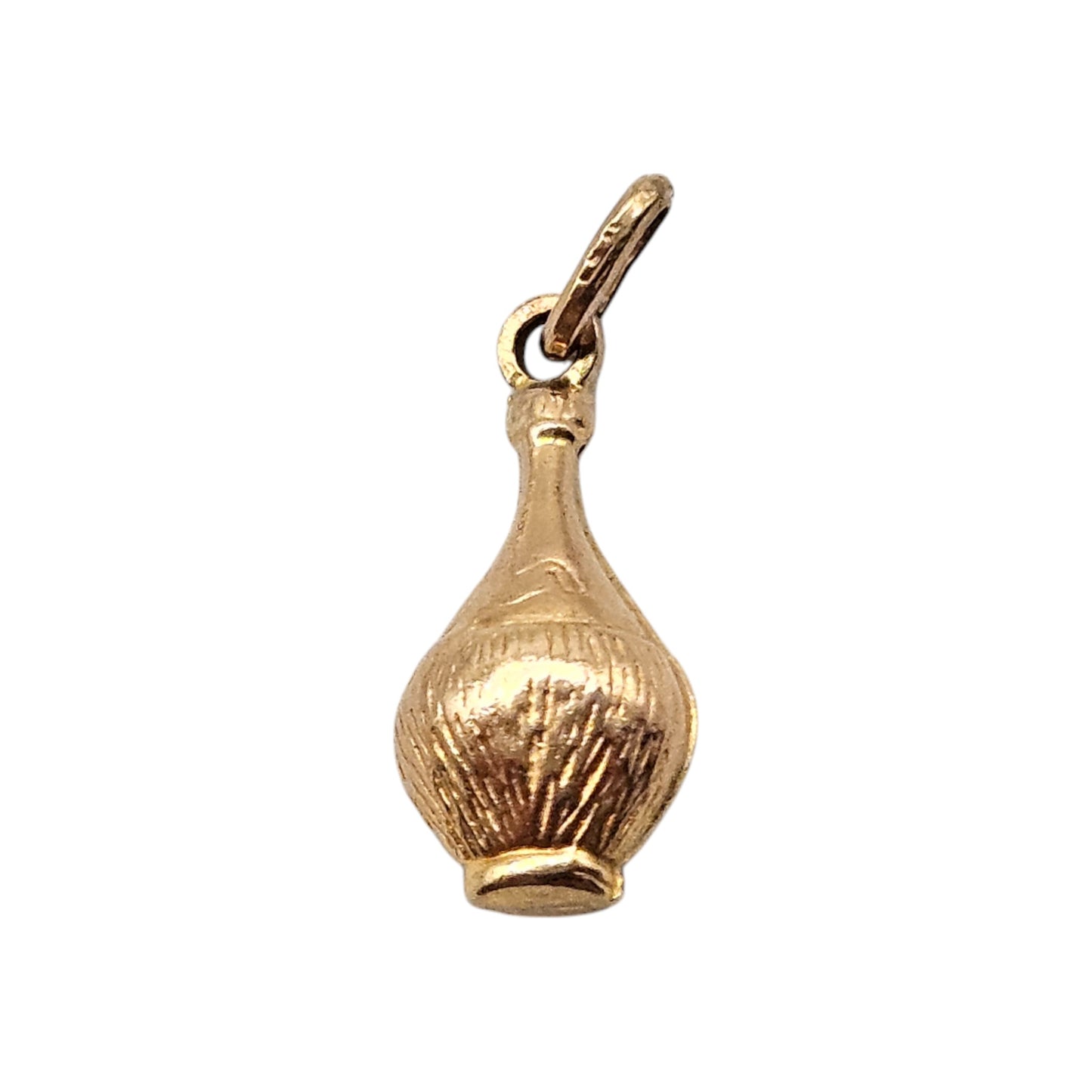 9ct 375 Yellow Gold Wine Bottle Charm L 1.5 cm 0.8 g.