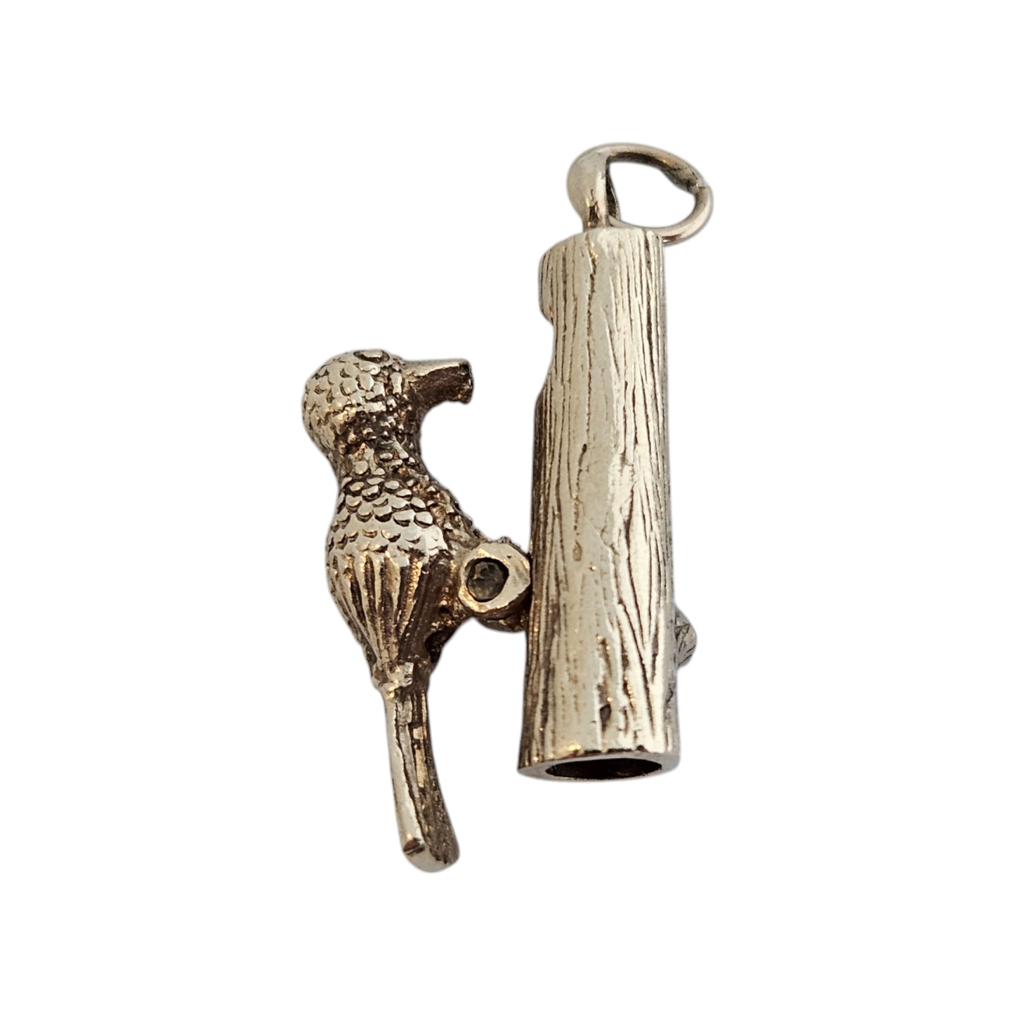 9ct 375 Yellow Gold Woodpecker Articulated Charm 1972 L 1.7 cm 3.0 g.