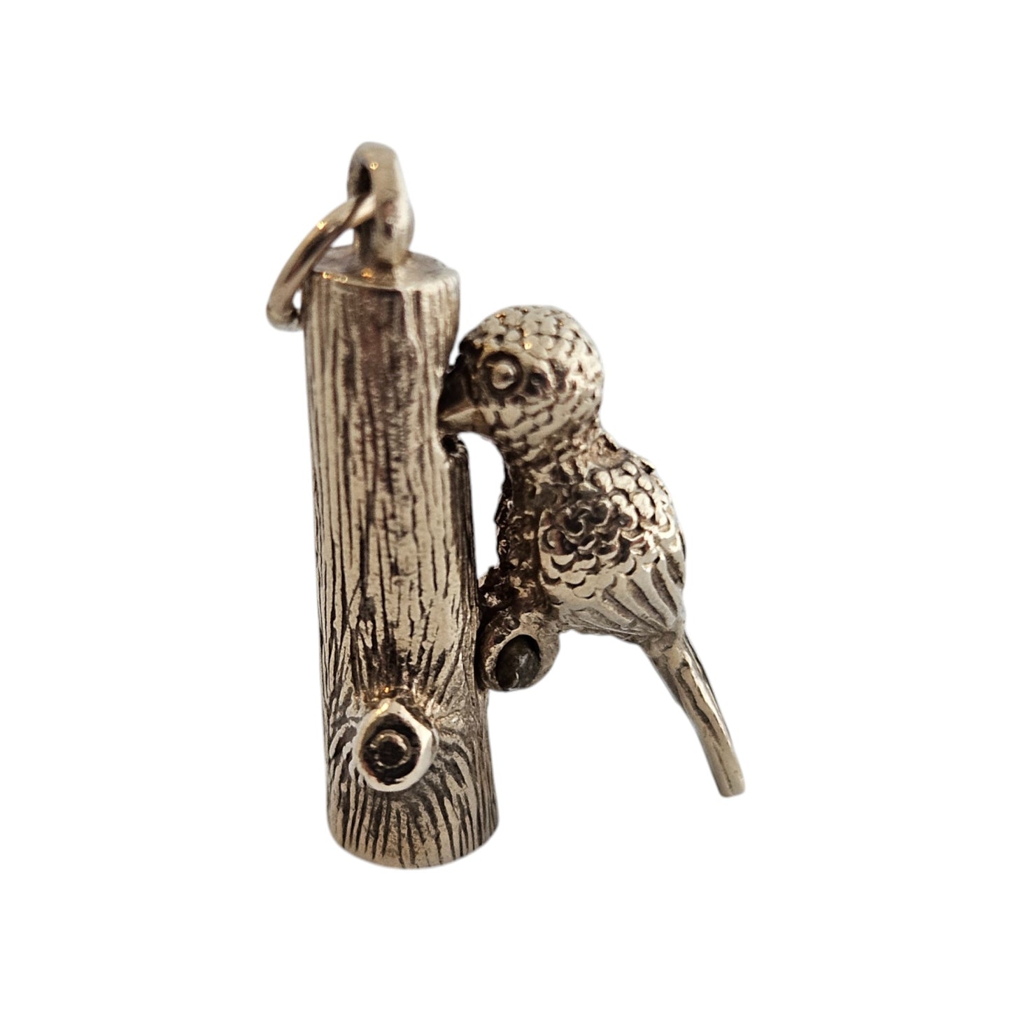 9ct 375 Yellow Gold Woodpecker Articulated Charm 1972 L 1.7 cm 3.0 g.