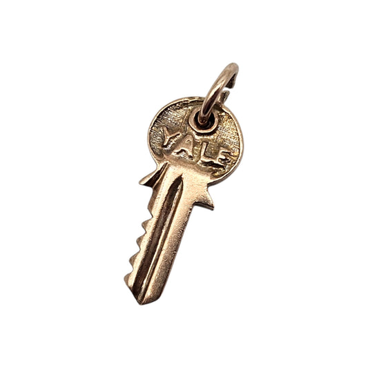 Antique 9ct Rose Gold Yale Key Charm c.1900 L 1.7 cm 1.4 g.