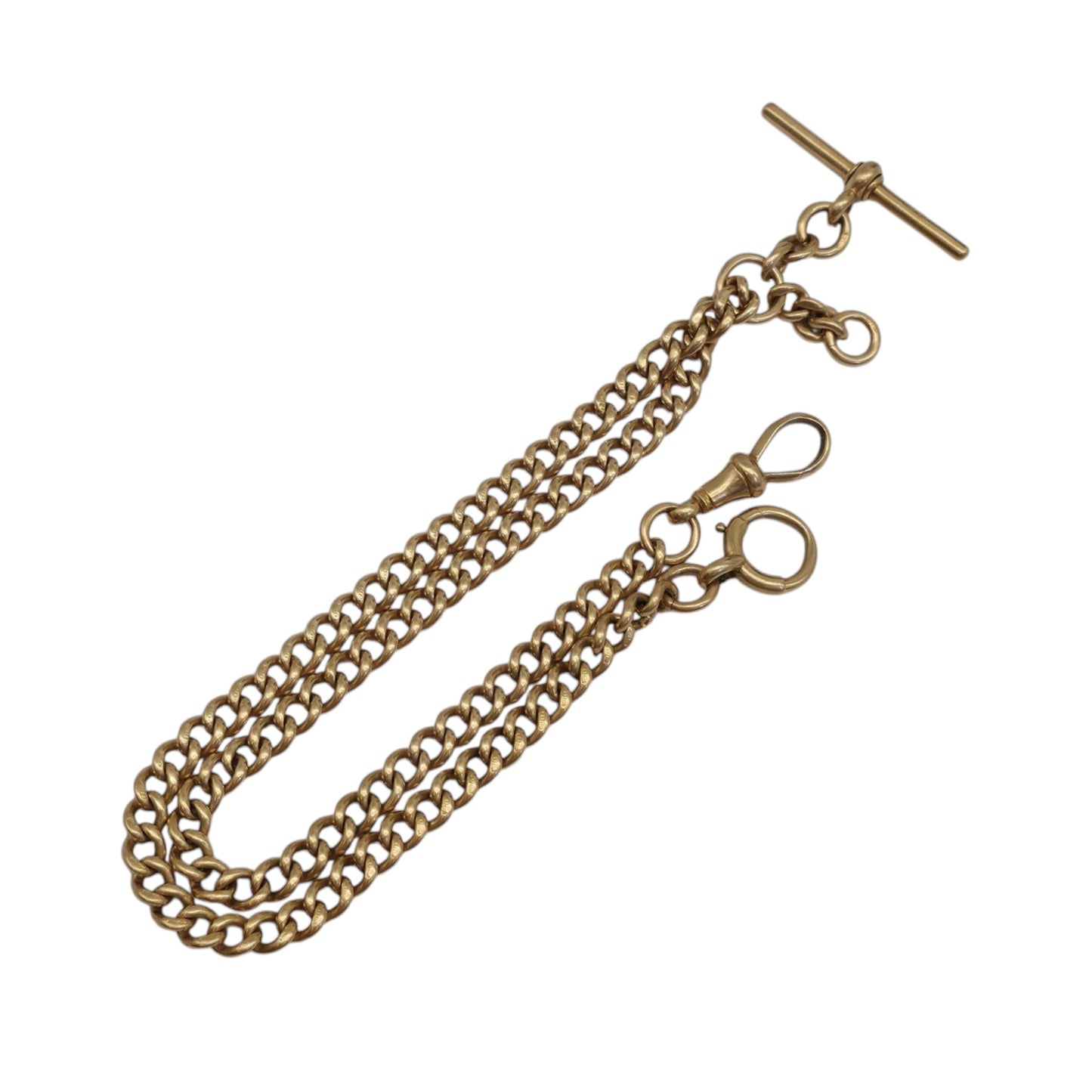 Antique 18ct 750 Yellow Gold Double Albert Chain 1905 L 44.6 cm 57.6 g.