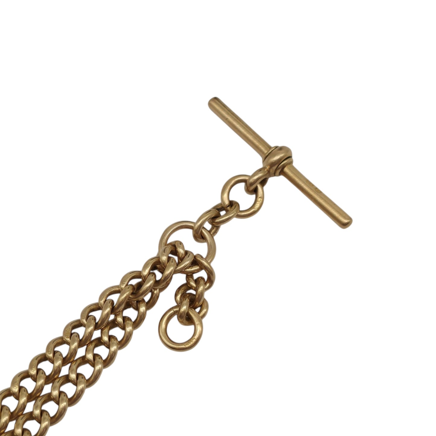 Antique 18ct 750 Yellow Gold Double Albert Chain 1905 L 44.6 cm 57.6 g.
