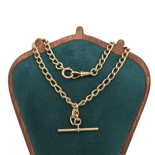 Antique 18ct 750 Yellow Gold Double Albert Chain 1919 L 37.0 cm 46.7 g.