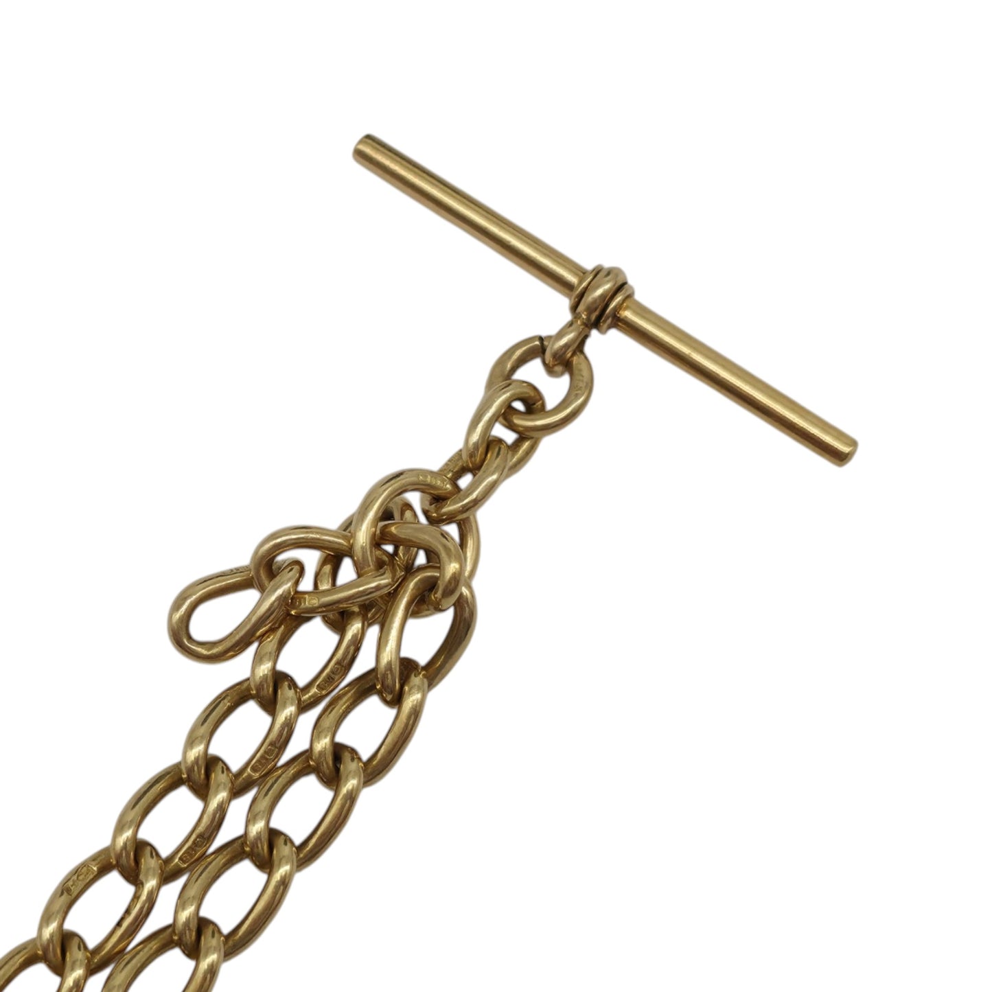 Antique 18ct 750 Yellow Gold Double Albert Chain 1919 L 37.0 cm 46.7 g.