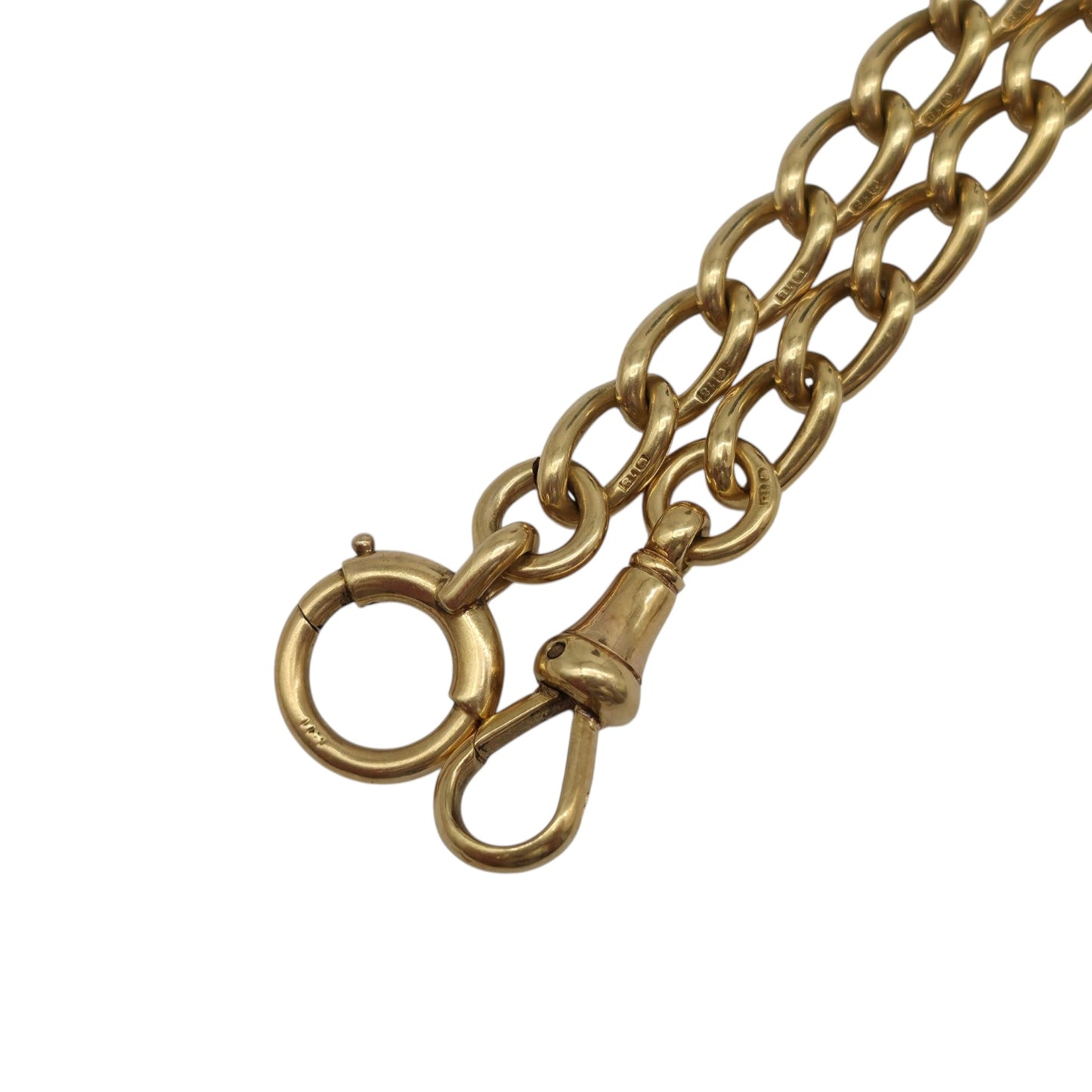 Antique 18ct 750 Yellow Gold Double Albert Chain 1919 L 37.0 cm 46.7 g.