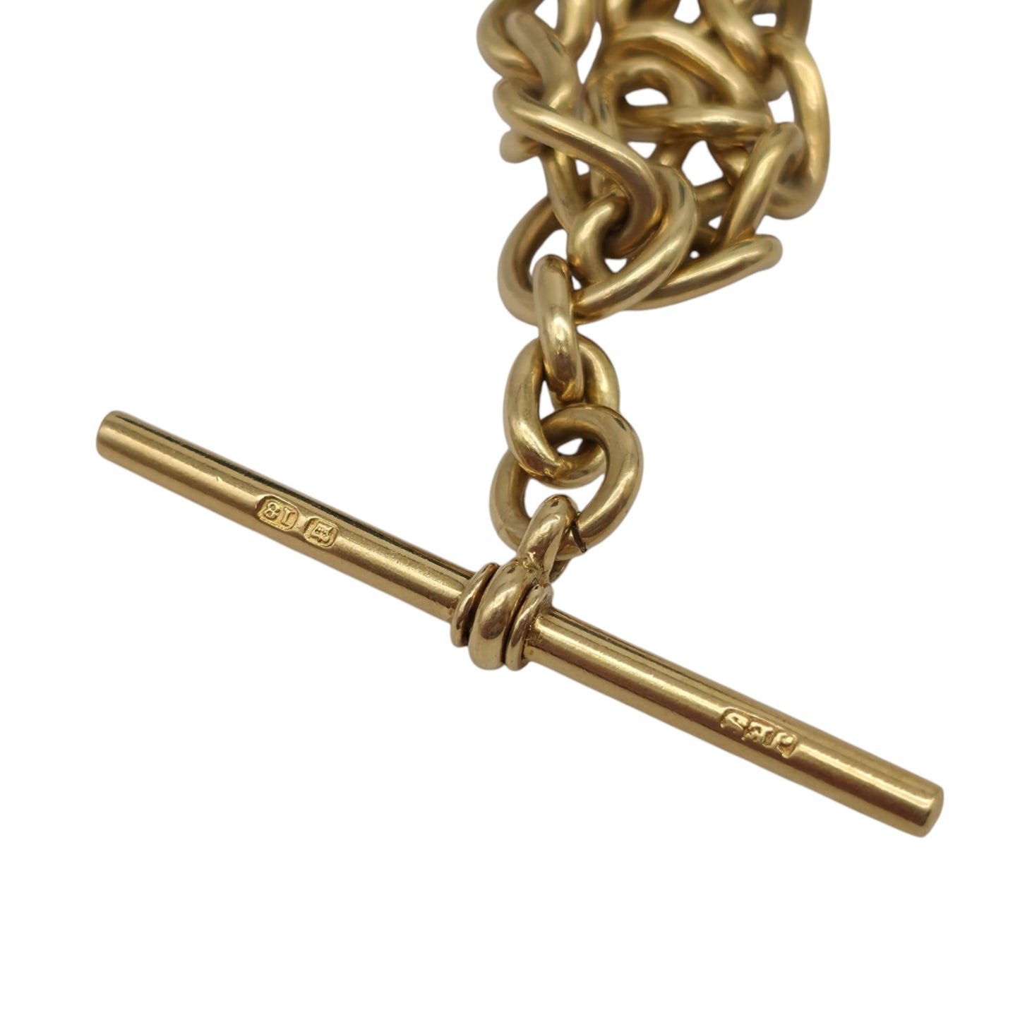 Antique 18ct 750 Yellow Gold Double Albert Chain 1919 L 37.0 cm 46.7 g.