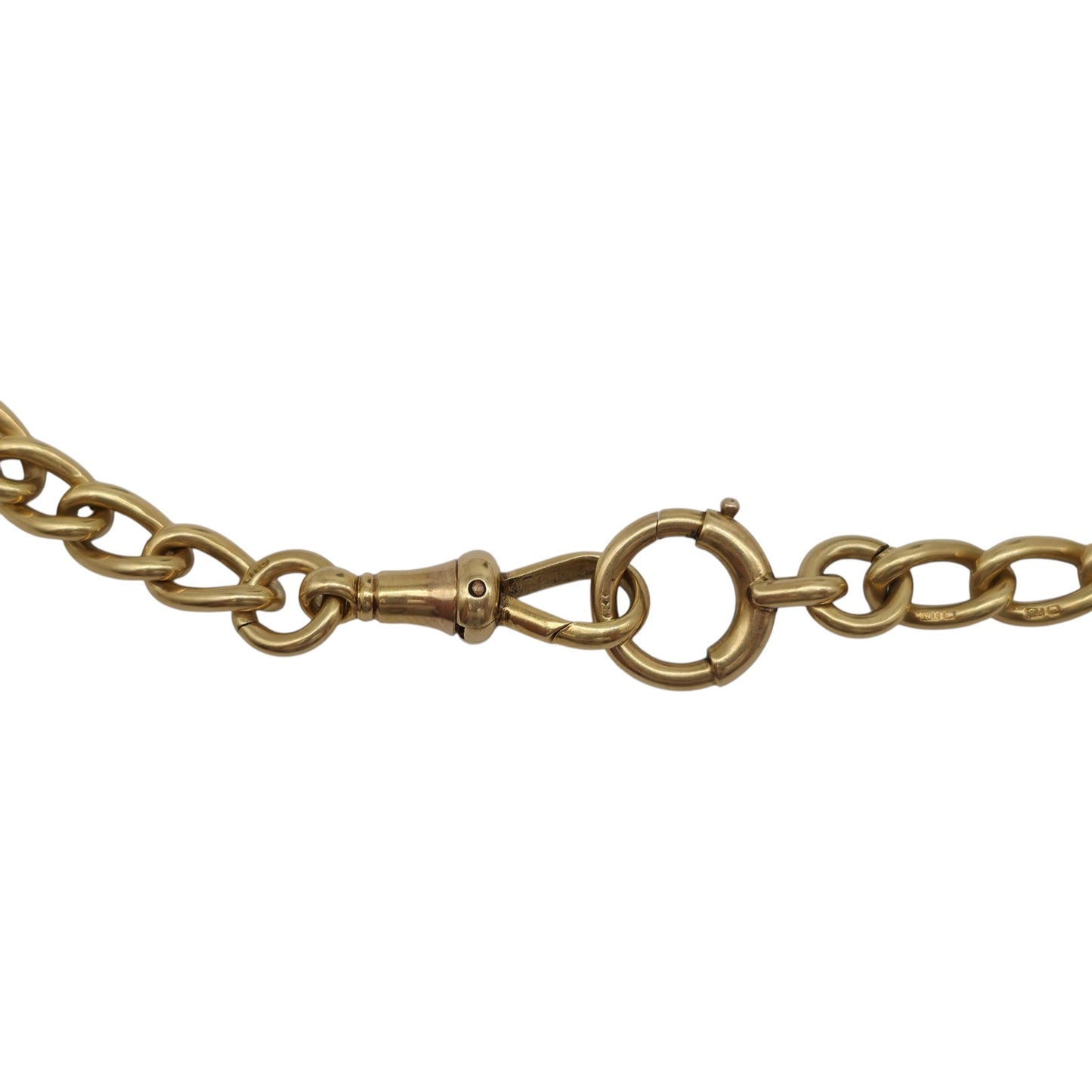Antique 18ct 750 Yellow Gold Double Albert Chain 1919 L 37.0 cm 46.7 g.