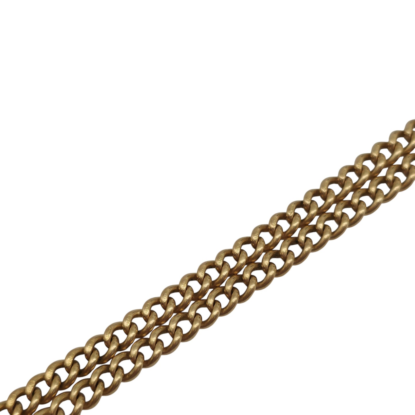 Antique 18ct 750 Yellow Gold Double Albert Chain 1905 L 44.6 cm 57.6 g.