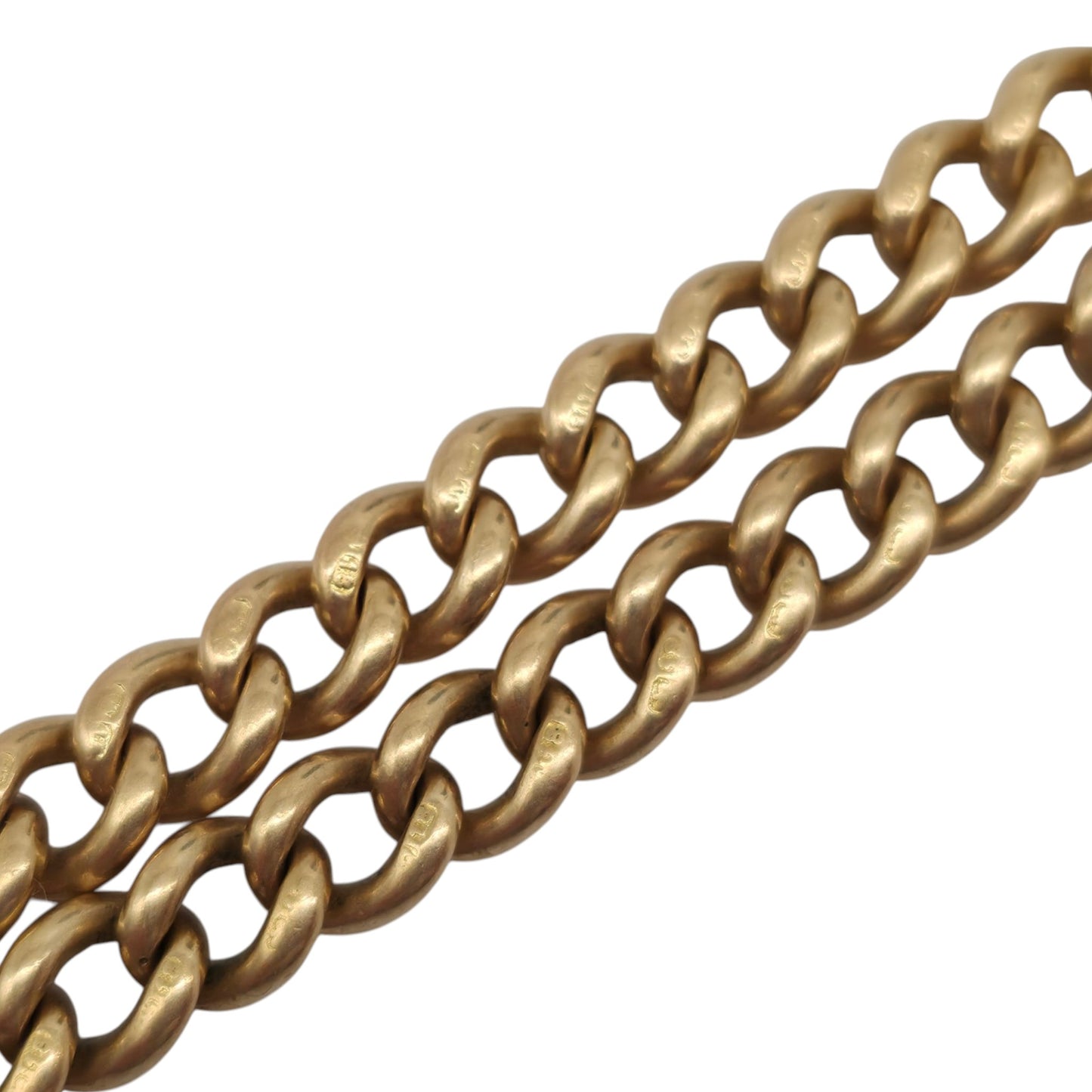 Antique 18ct 750 Yellow Gold Double Albert Chain 1905 L 44.6 cm 57.6 g.