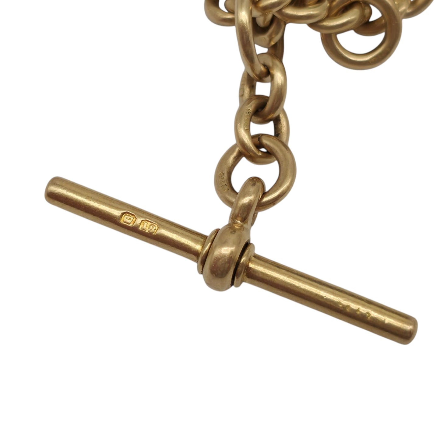 Antique 18ct 750 Yellow Gold Double Albert Chain 1905 L 44.6 cm 57.6 g.