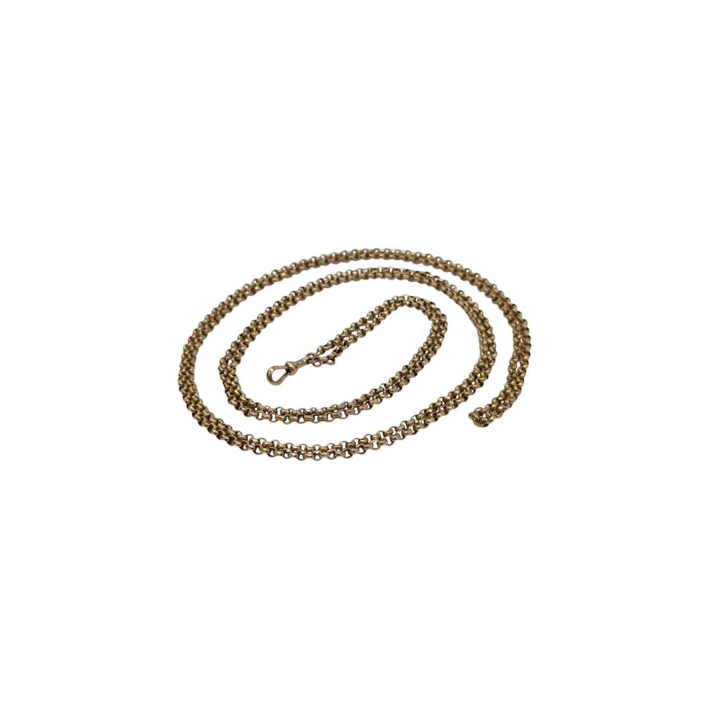 Antique 9ct Yellow Gold Belcher Link Guard Chain c.1900 L 150 cm 32.0 g.