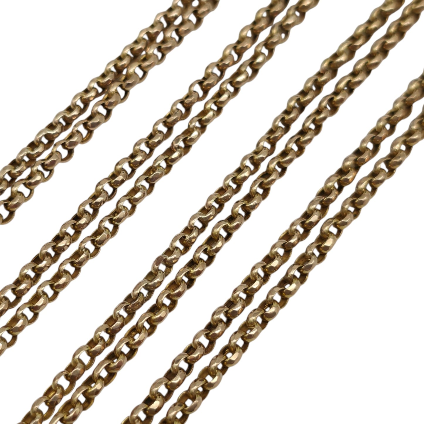 Antique 9ct Yellow Gold Belcher Link Guard Chain c.1900 L 150 cm 32.0 g.