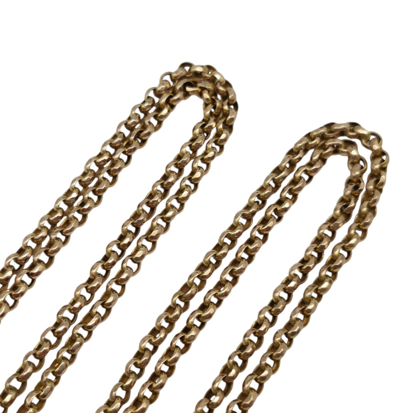 Antique 9ct Yellow Gold Belcher Link Guard Chain c.1900 L 150 cm 32.0 g.