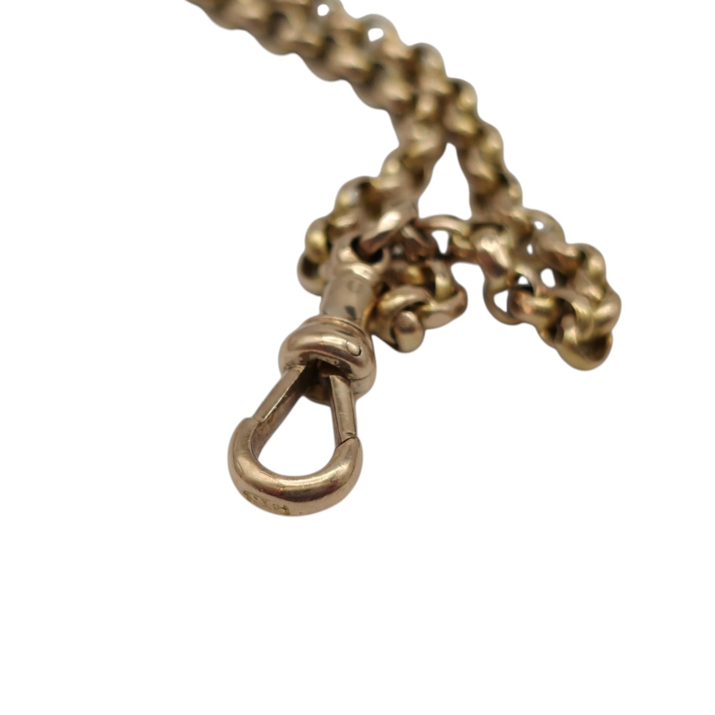 Antique 9ct Yellow Gold Belcher Link Guard Chain c.1900 L 150 cm 32.0 g.