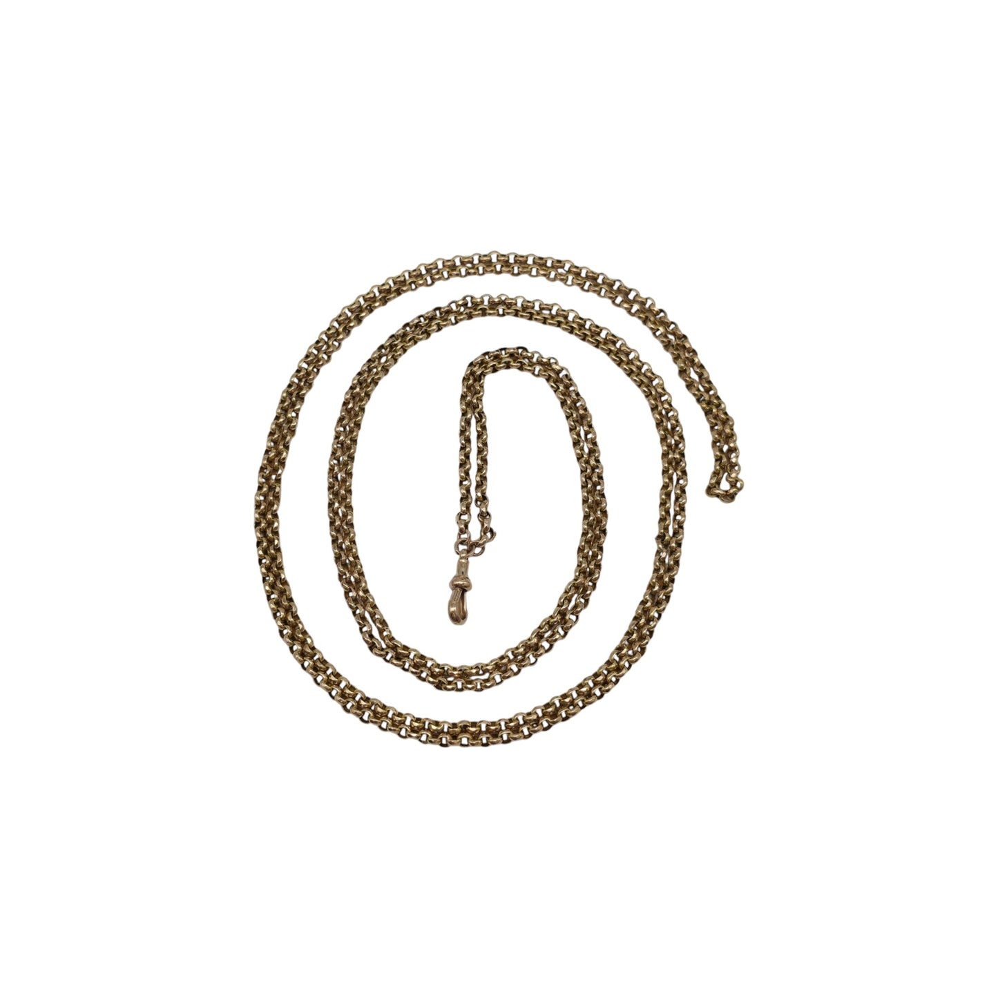 Antique 9ct Yellow Gold Belcher Link Guard Chain c.1900 L 150 cm 32.0 g.