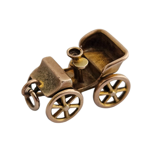 Antique 9ct Yellow Gold Car Articulated Charm c.1910 L 1.6 cm 2.6 g.