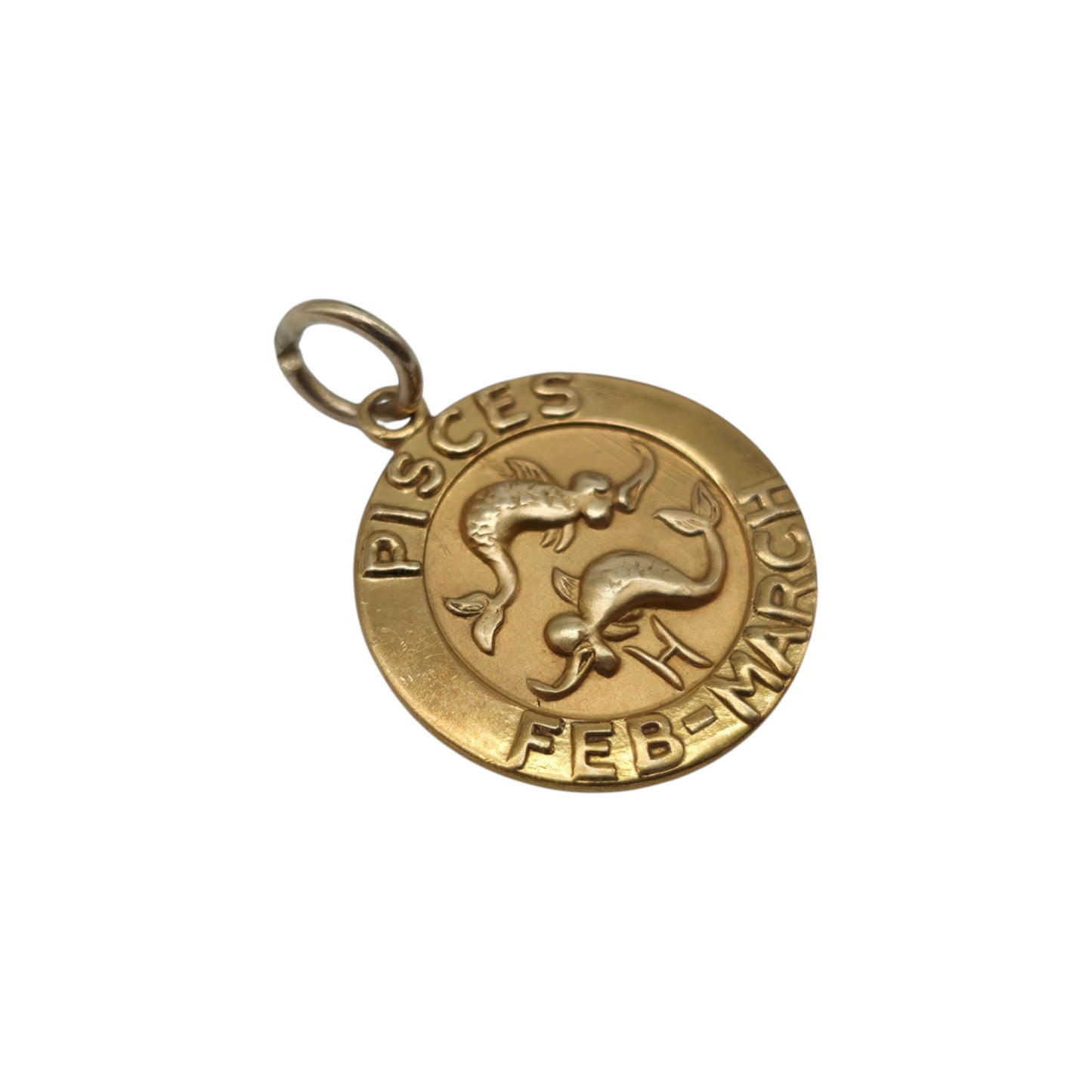 Charles Horner 9ct 375 Yellow Gold Pisces Charm 1969 L 1.5 cm 1.5 g.