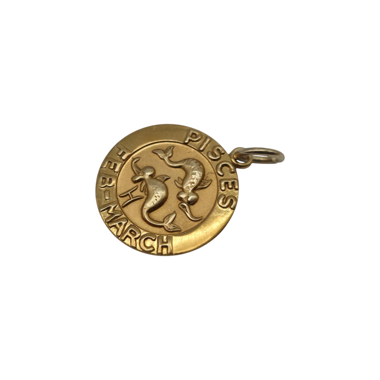 Charles Horner 9ct 375 Yellow Gold Pisces Charm 1969 L 1.5 cm 1.5 g.