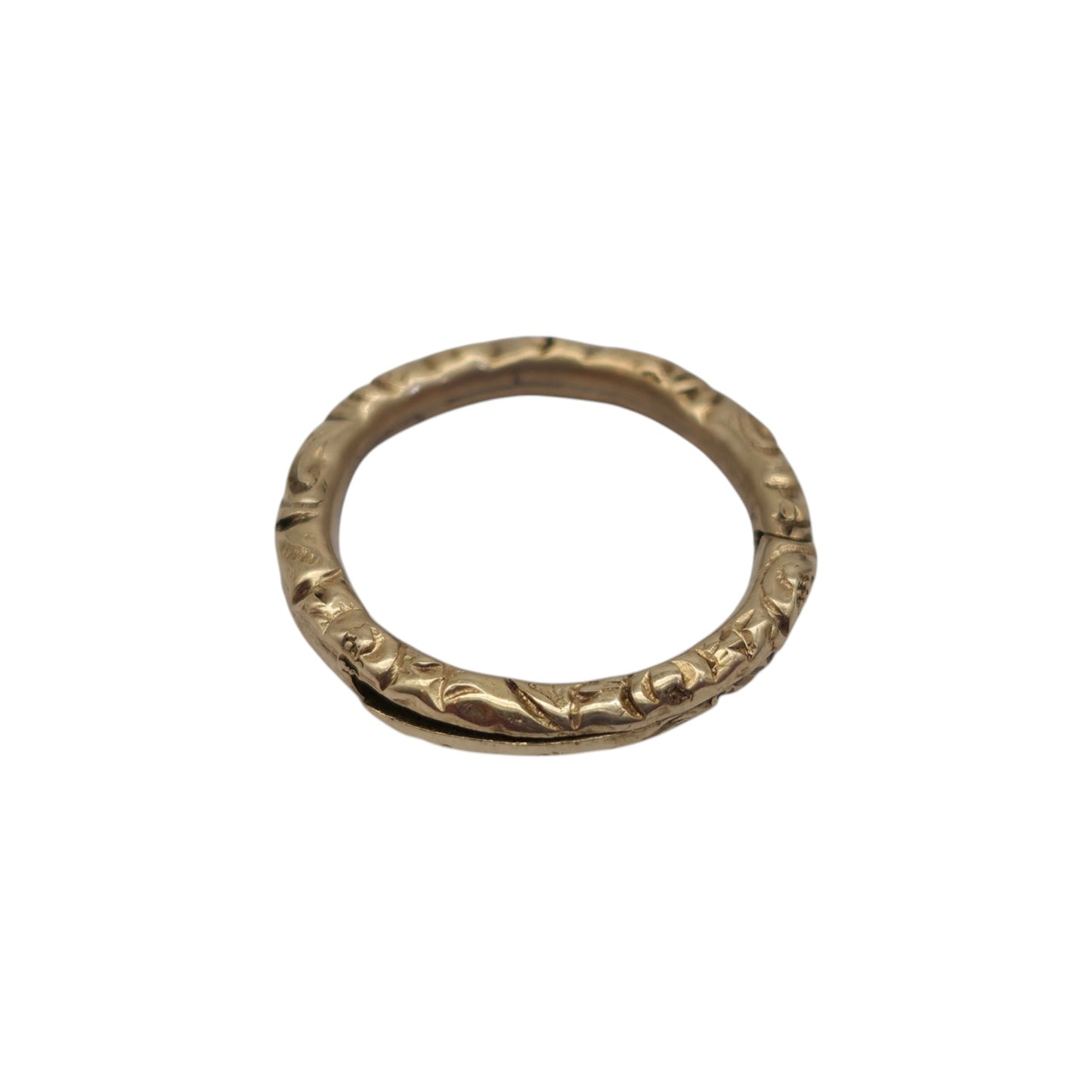 Georgian 12ct Yellow Gold Engraved Split Ring L 1.6 cm 1.7 g.
