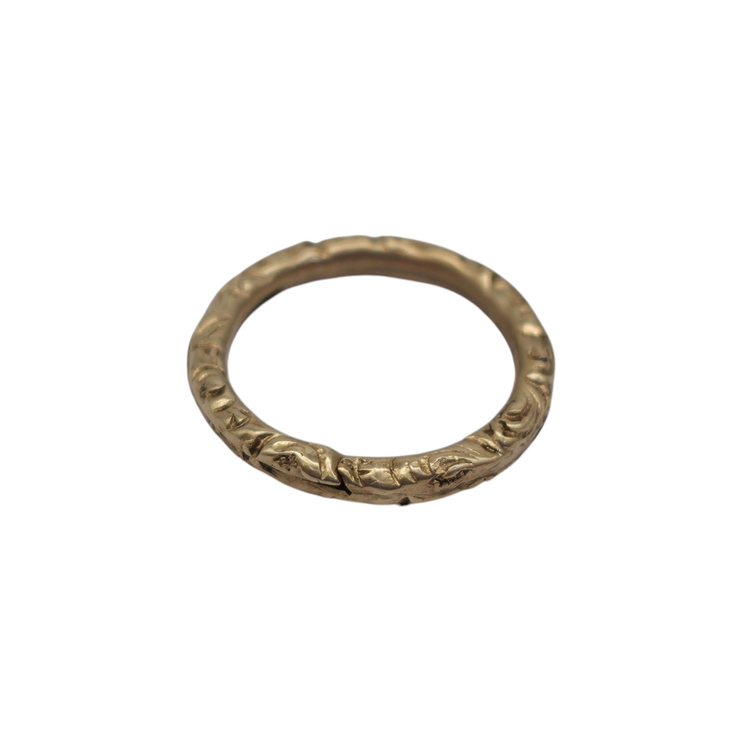 Georgian 12ct Yellow Gold Engraved Split Ring L 1.6 cm 1.7 g.