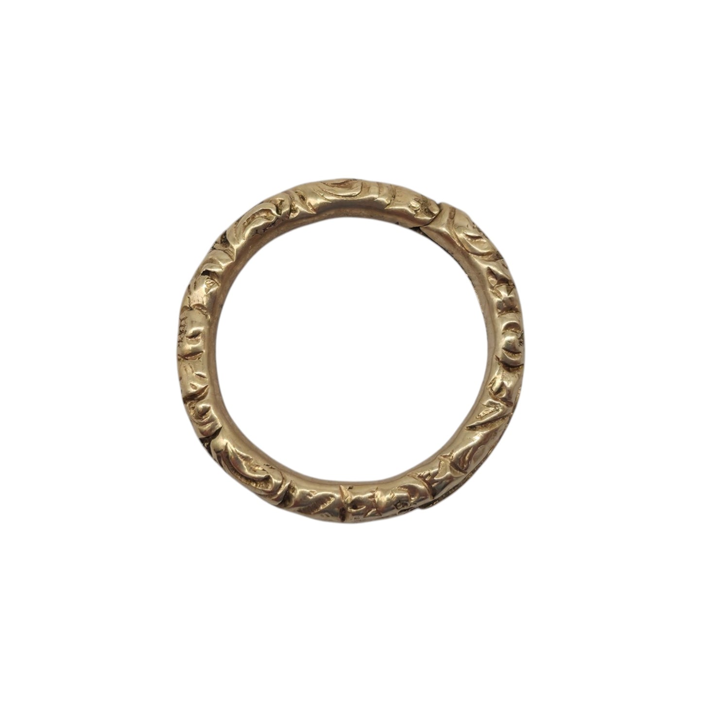 Georgian 12ct Yellow Gold Engraved Split Ring L 1.6 cm 1.7 g.