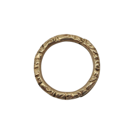 Georgian 12ct Yellow Gold Engraved Split Ring L 1.6 cm 1.7 g.