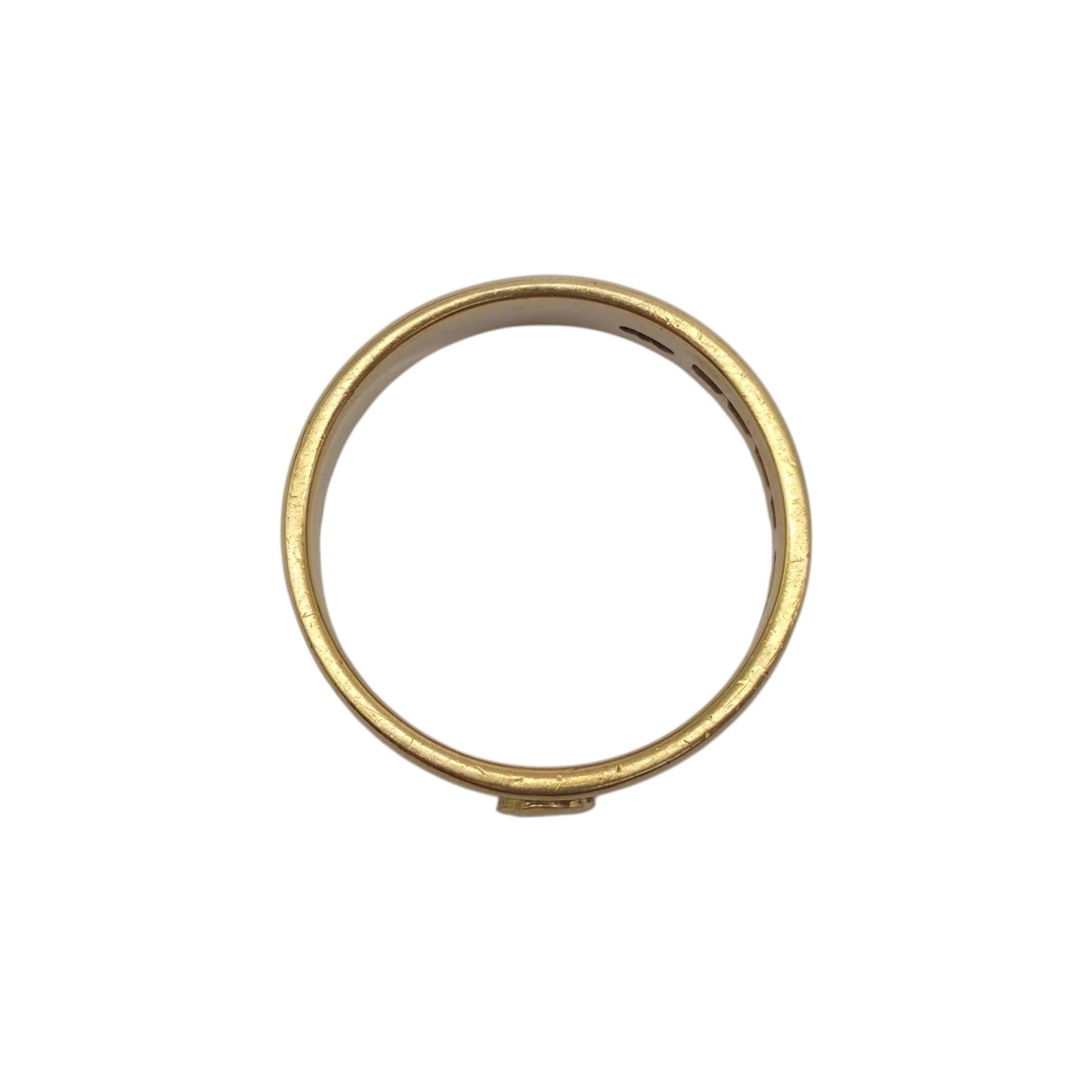Heavy Victorian 18ct Yellow Gold Initial "C" Band Ring 1892 Size T 9.8 g.