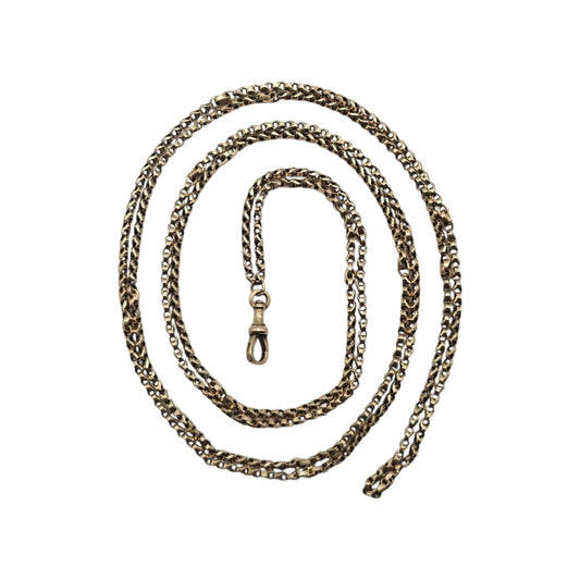 Antique 10ct Yellow Gold Guard Chain c.1900 L 170 cm 31.5 g.
