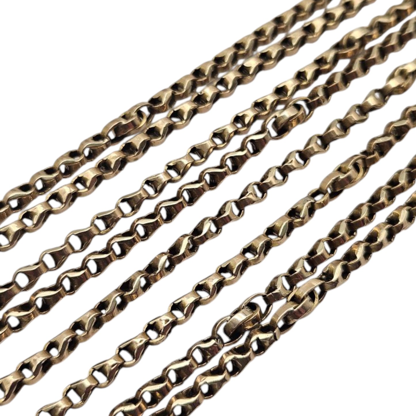 Antique 10ct Yellow Gold Guard Chain c.1900 L 170 cm 31.5 g.