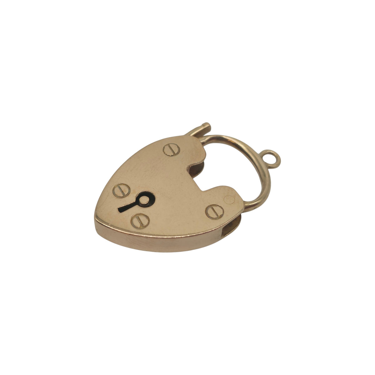 Antique 15ct Rose Gold Heart Shaped Padlock c.1900 L 2.6 cm 5.2 g.
