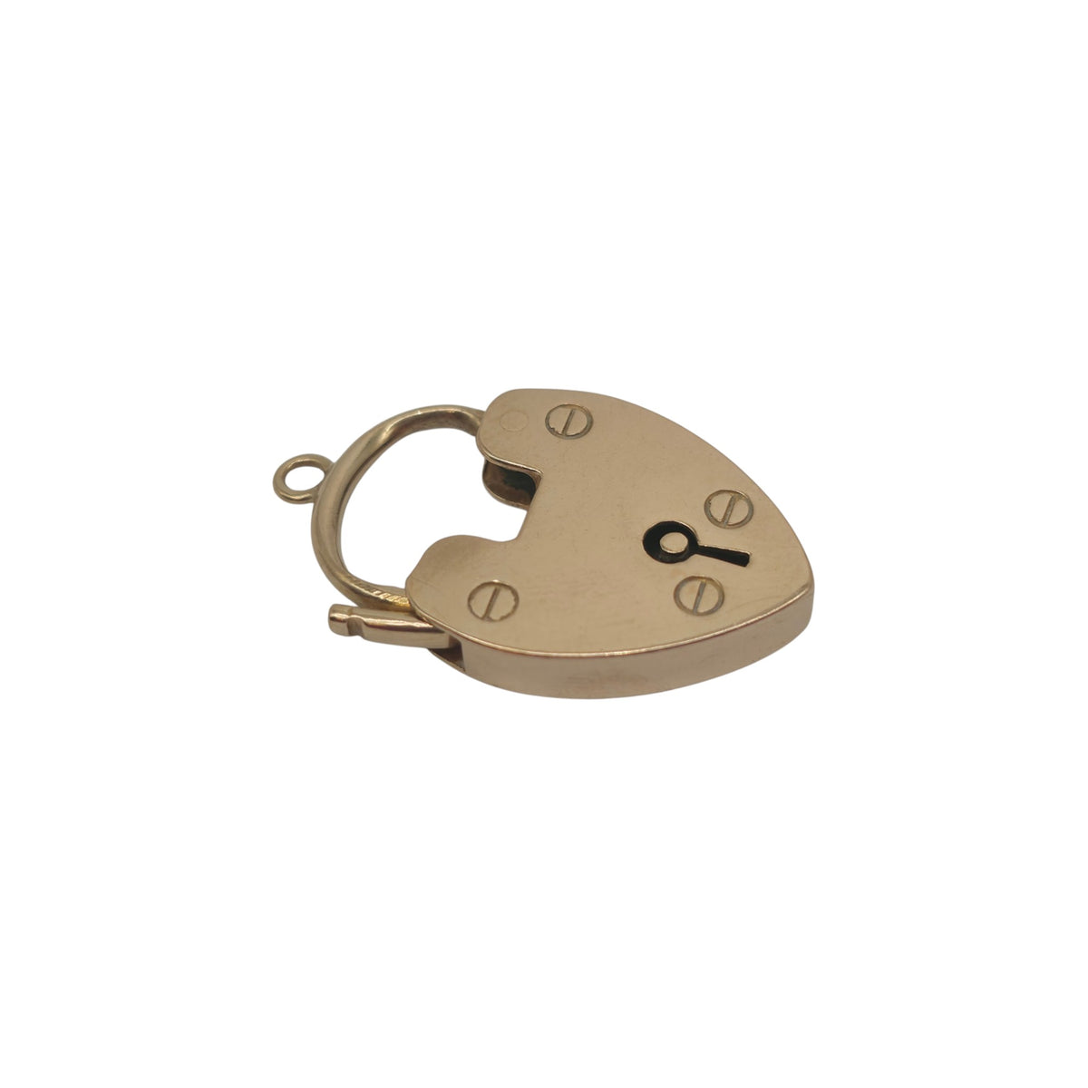 Antique 15ct Rose Gold Heart Shaped Padlock c.1900 L 2.6 cm 5.2 g.