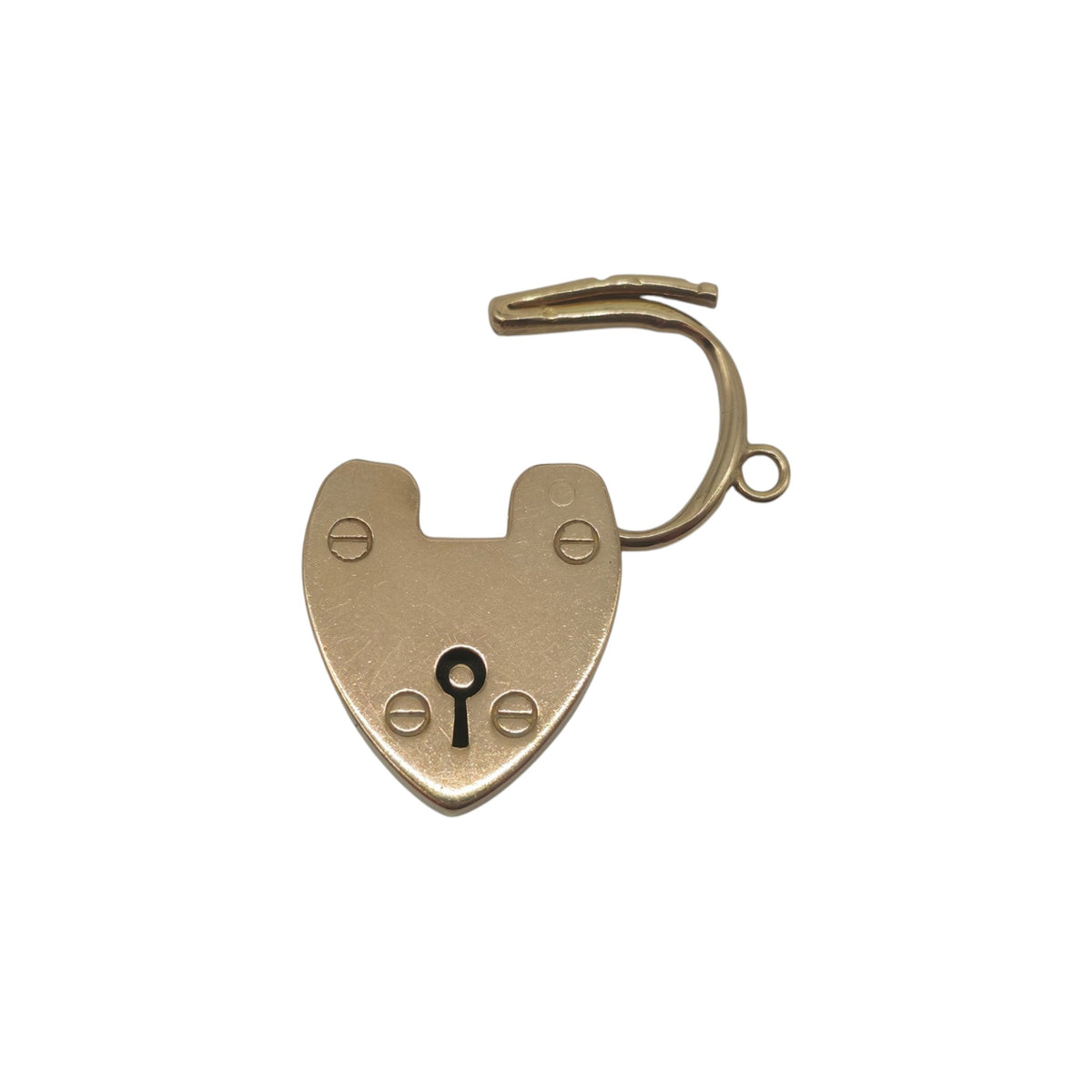 Antique 15ct Rose Gold Heart Shaped Padlock c.1900 L 2.6 cm 5.2 g.