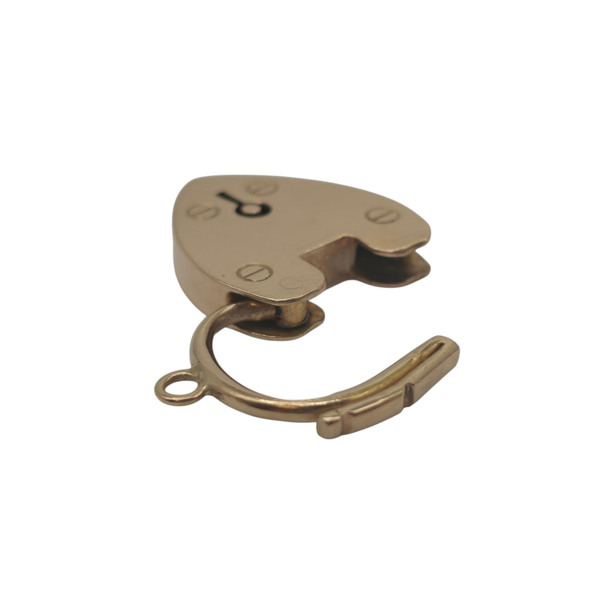 Antique 15ct Rose Gold Heart Shaped Padlock c.1900 L 2.6 cm 5.2 g.