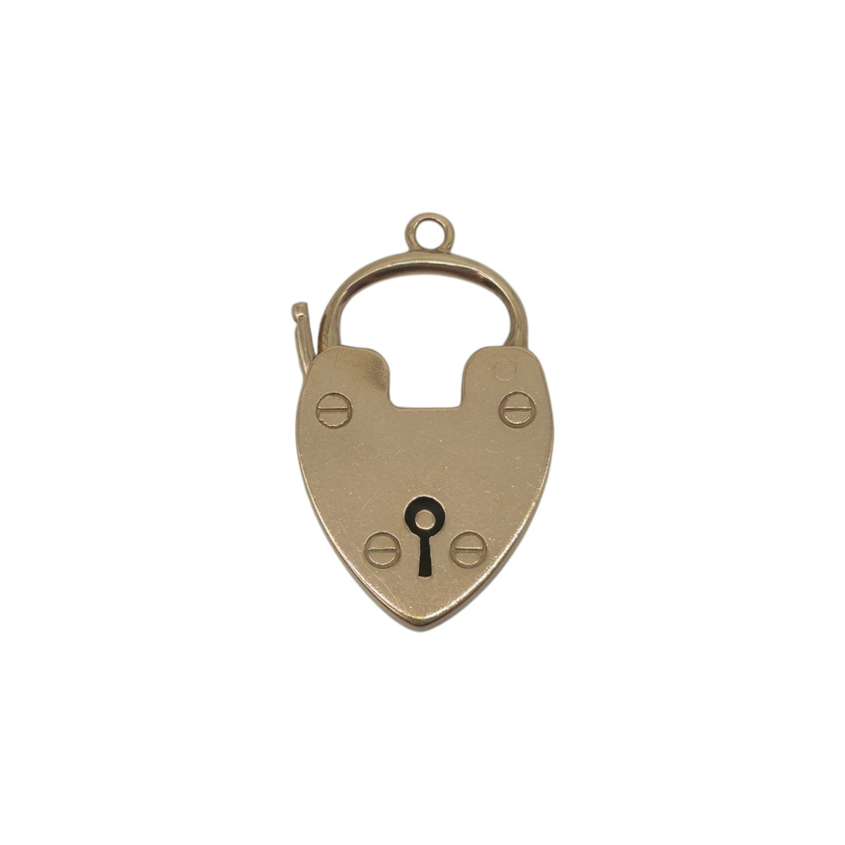 Antique 15ct Rose Gold Heart Shaped Padlock c.1900 L 2.6 cm 5.2 g.