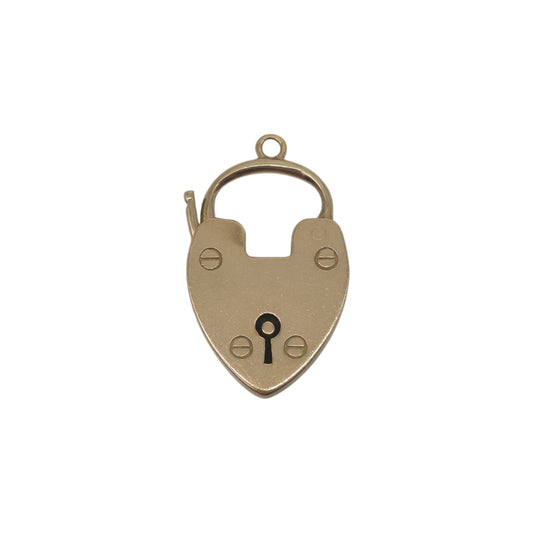 Antique 15ct Rose Gold Heart Shaped Padlock c.1900 L 2.6 cm 5.2 g.