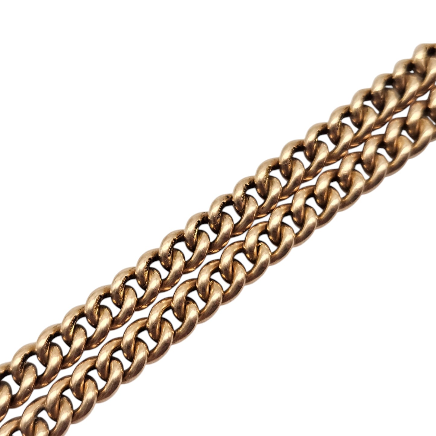 Antique 15ct 625 Rose Gold Double Albert Chain c.1900 L 38.0 cm 47.1 g.